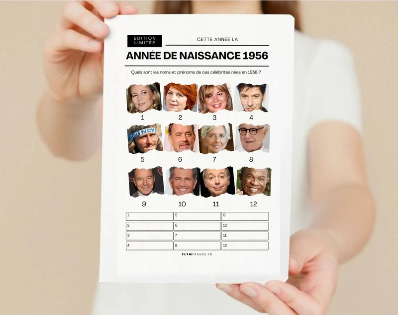 Jeu anniversaire année 1956 - 10 jeux à imprimer pour fêter les 70 ans