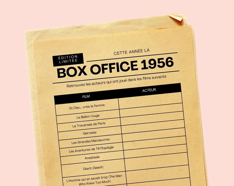Jeu anniversaire année 1956 - 10 jeux à imprimer pour fêter les 70 ans