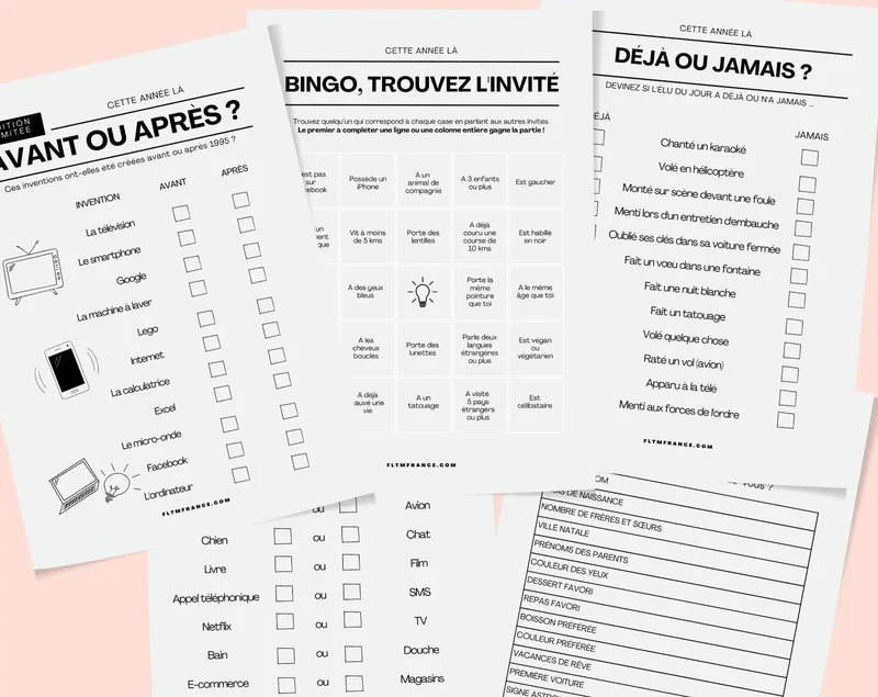 Jeu anniversaire année 1956 - 10 jeux à imprimer pour fêter les 70 ans