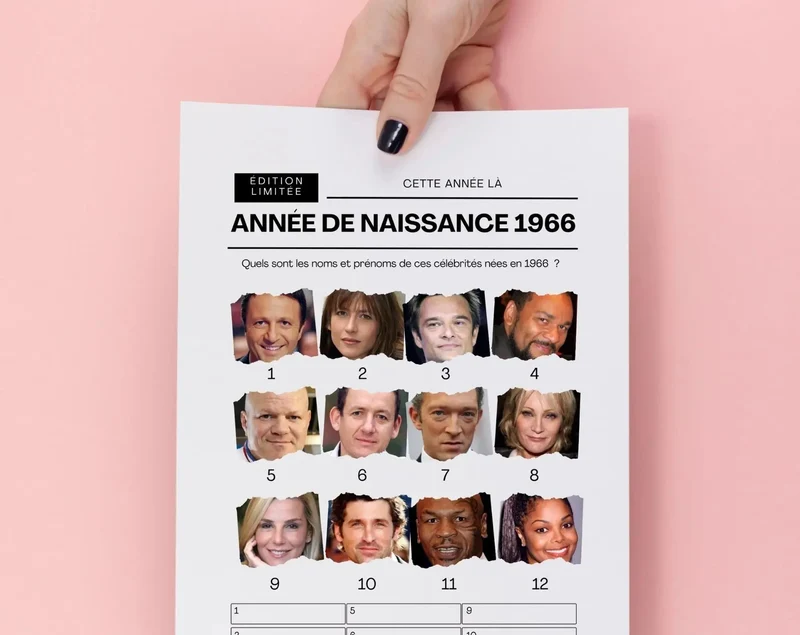Jeu anniversaire année 1966 - 10 jeux à imprimer pour fêter les 60 ans