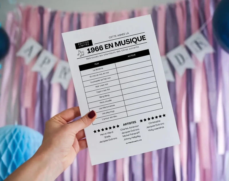 Jeu anniversaire année 1966 - 10 jeux à imprimer pour fêter les 60 ans