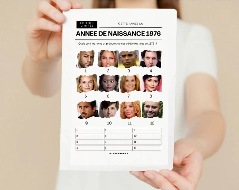 Jeu anniversaire année 1976 - 10 jeux à imprimer pour fêter les 50 ans