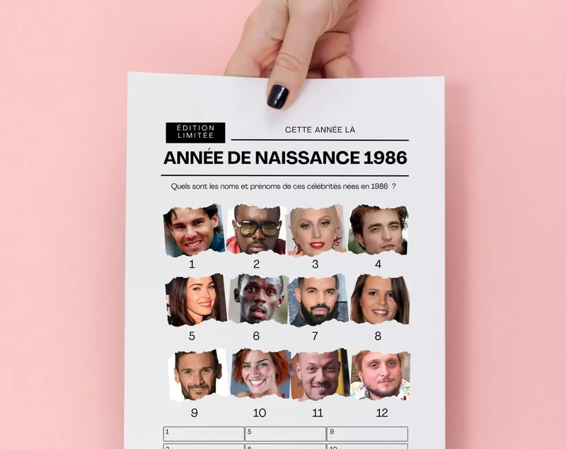 Jeu anniversaire année 1986 - 10 jeux à imprimer pour fêter les 40 ans