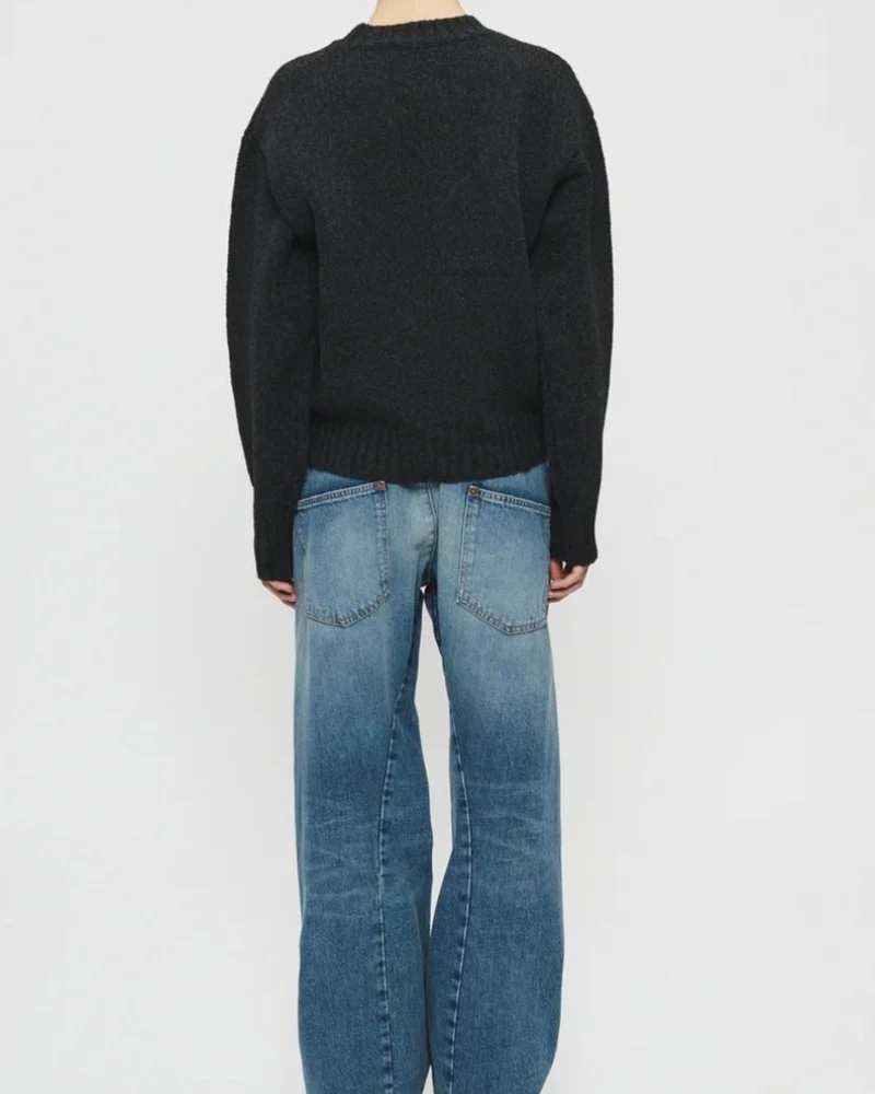 6397 - Pull Col Rond Haut - Anthracite