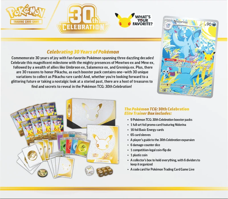 Pokémon 30th celebration Elite trainer box