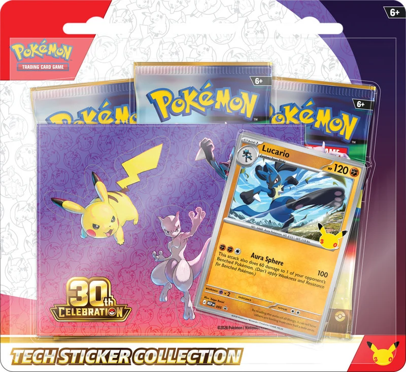 Pokémon 30th celebration Tech sticker collection