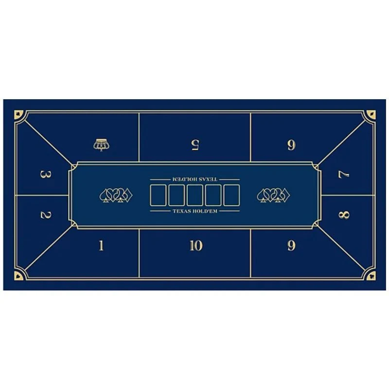 Tapis de poker "Old Fashioned" - 180 x 90 cm - Jersey Néoprène - Galonné - Blue