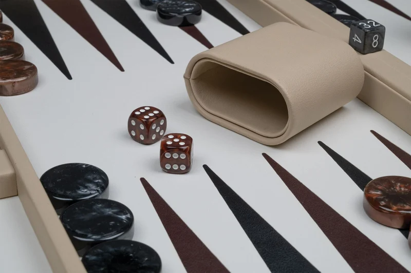 Backgammon style Cuir - GM - Beige