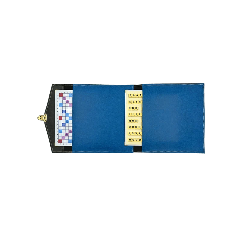 Scrabble Duplicate ou de Voyage en Cuir Vegan - Magnétique - Bleu