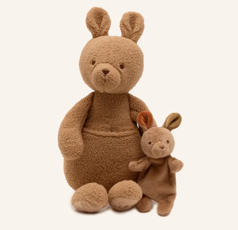 Peluche kangourou maman et bébé