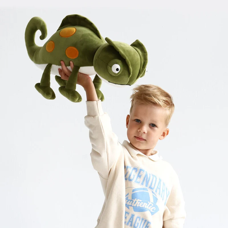 Peluche caméléon vert