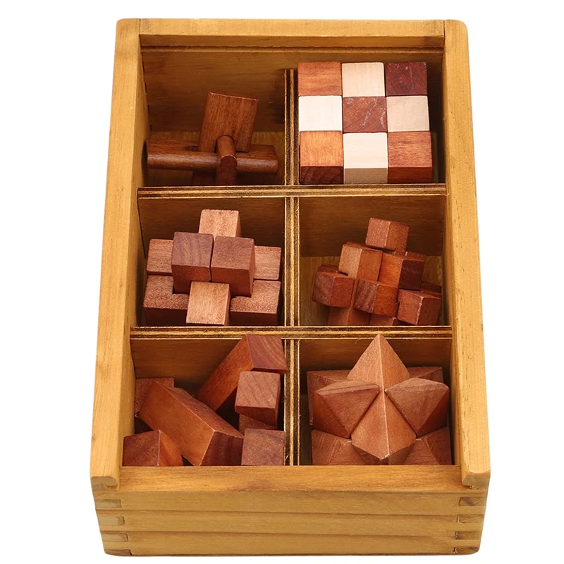 Coffret Casse-tête 6 pièces en Bois