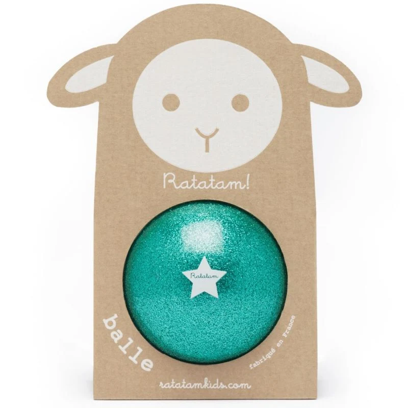 Petit ballon pailleté mouton vert 10 cm- Ratatam
