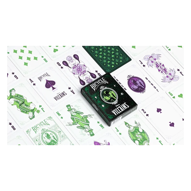 Cartes Bicycle Disney Villains Vert ou Violet