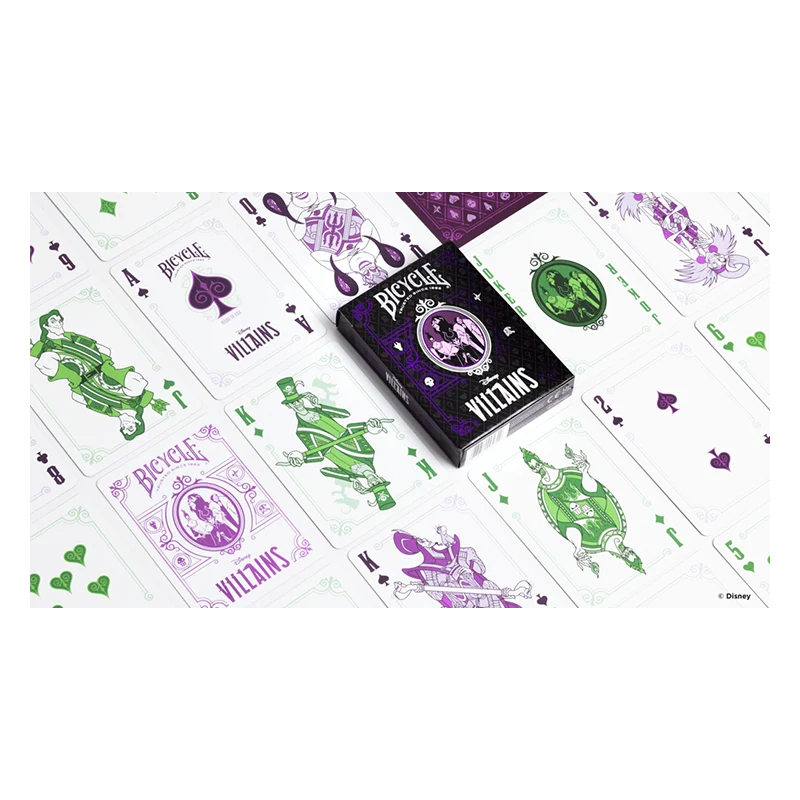 Cartes Bicycle Disney Villains Vert ou Violet