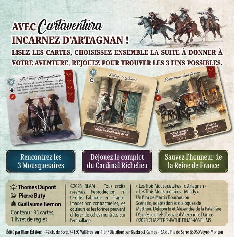 Cartaventura 3 Mousquetaires l honneur de la Reine