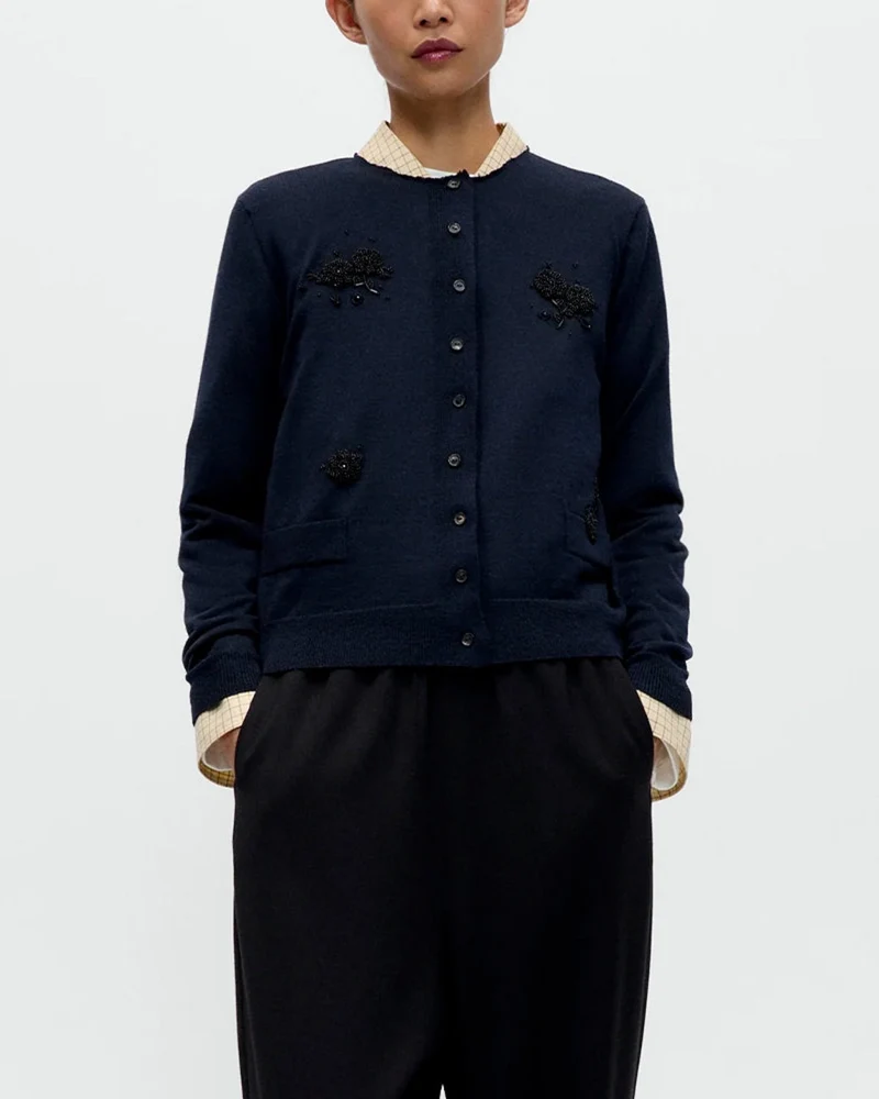 Cordera - Cardigan En Laine - Marine
