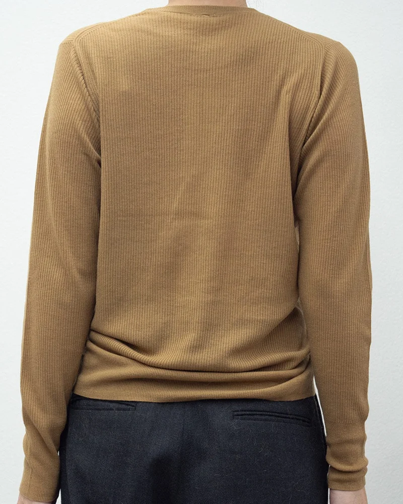 Ct Plage - Pull Round Longsleeve Rib - Camel