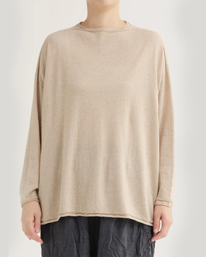 Pas De Calais - Pull Carré En Coton Et Lin - Beige