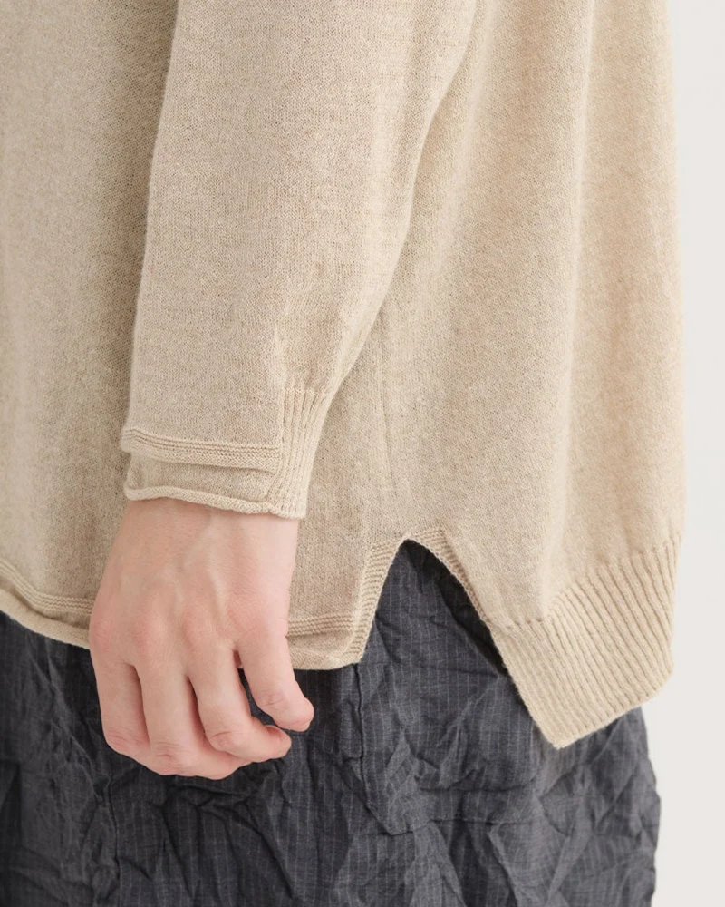 Pas De Calais - Pull Carré En Coton Et Lin - Beige