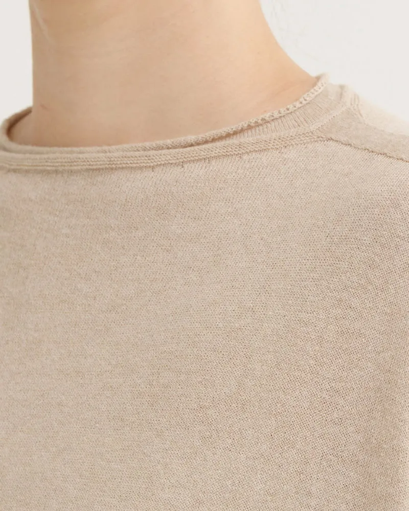 Pas De Calais - Pull Carré En Coton Et Lin - Beige