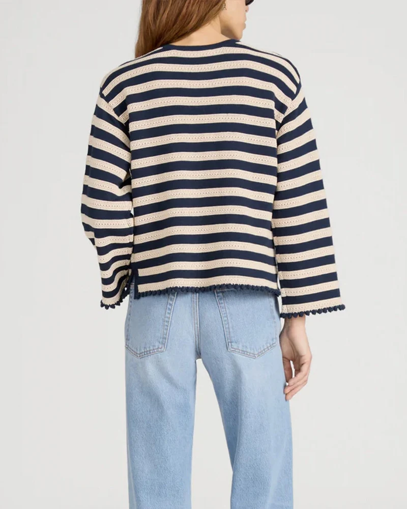 Frame - Pull Captain - Crème & Marine