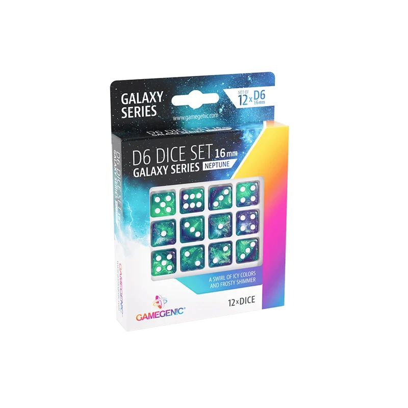 Dice: 12x D6: 16 mm: Galaxy Series: Neptune (ML)