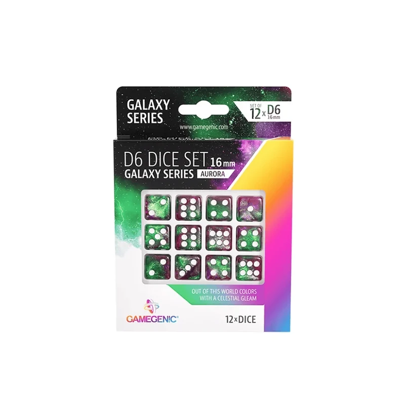 Dice: 12x D6: 16 mm: Galaxy Series: Aurora (ML)