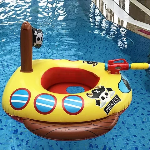 PiratePool : Flotteur Pirate avec Pistolet à Eau - Amusement Aquatique