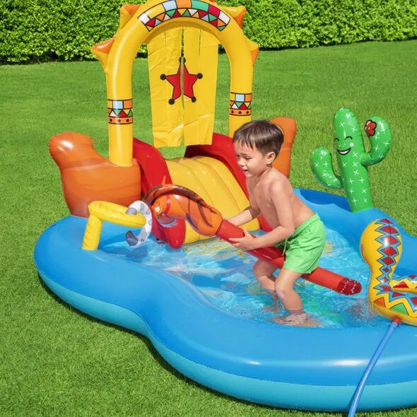 SlidePool: Piscine Gonflable pour Enfants avec Toboggan et Accessoires