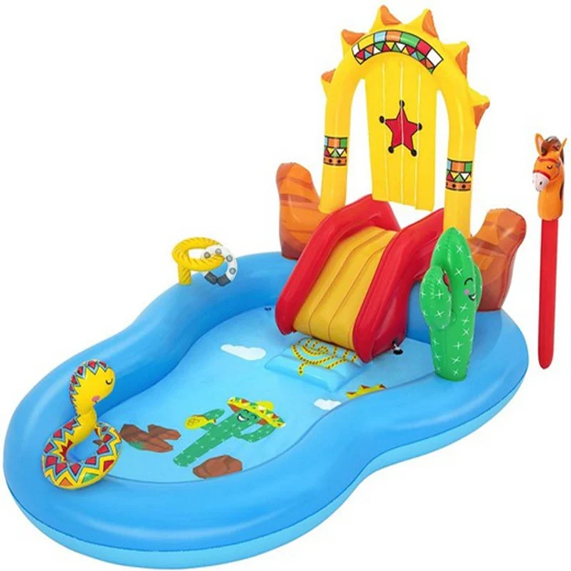 SlidePool: Piscine Gonflable pour Enfants avec Toboggan et Accessoires