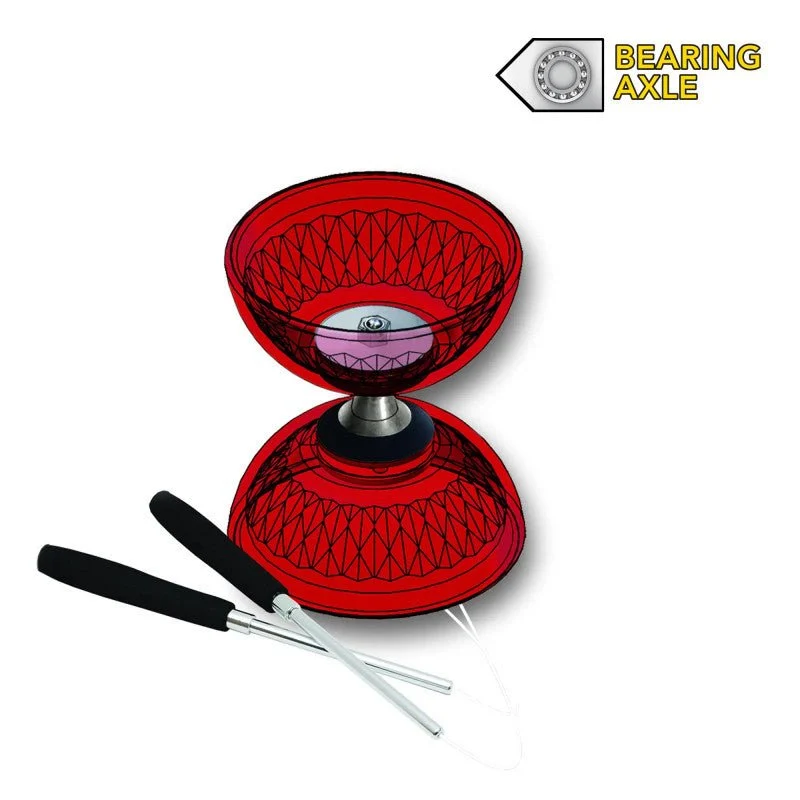 Set Diabolo Crystal Rouge - Roulement à billes