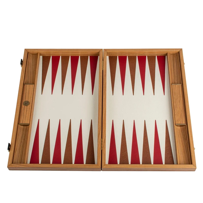 Backgammon en Bois et Cuir Vegan - Framboise