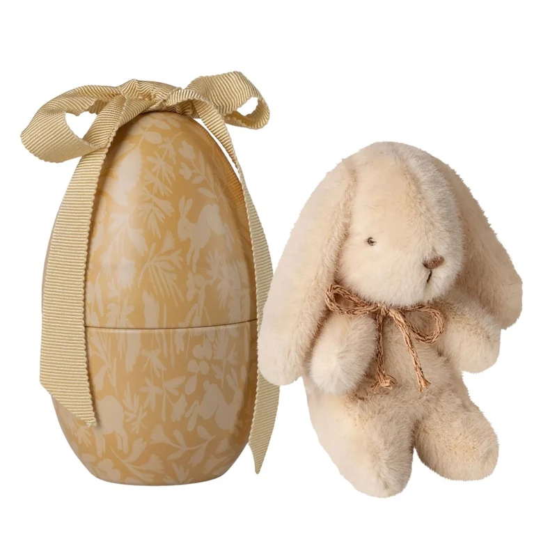 Œuf De Pâques & Peluche Lapin Jaune Crème, Mini