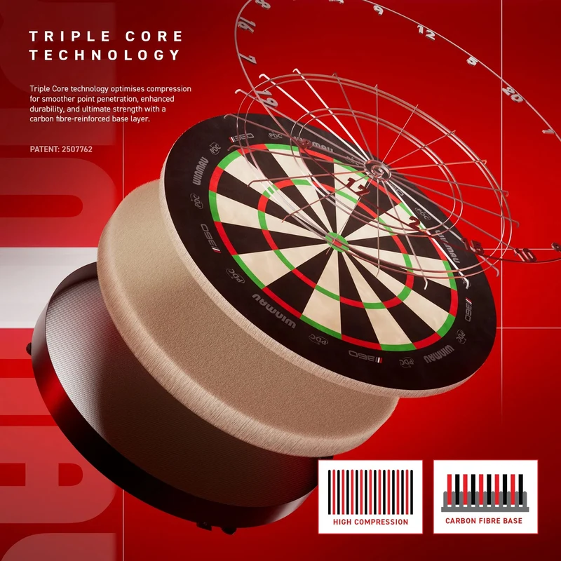 Cible fléchettes professionnelle - Winmau Blade 360 Triple Core - Officielle PDC