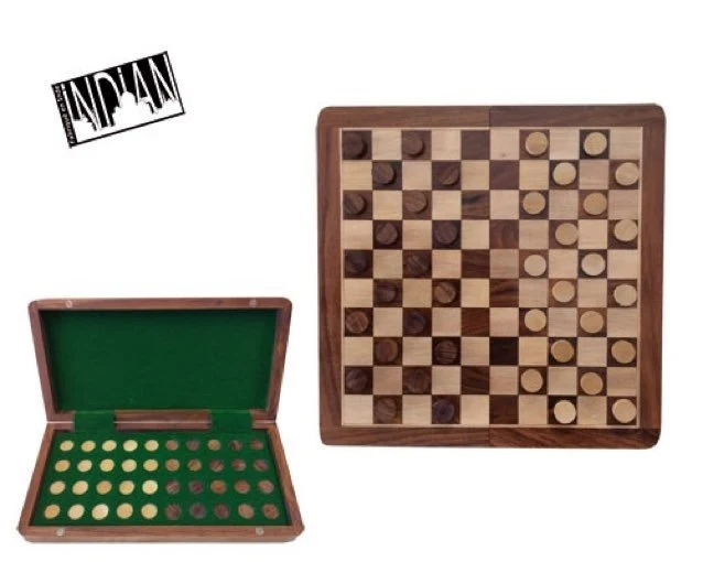 Jeu de Dames magnétiques- 30 cm - Palissandre laqué