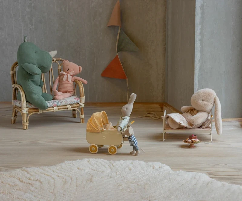 Peluche Lapin, Moyen - Pêche Crème