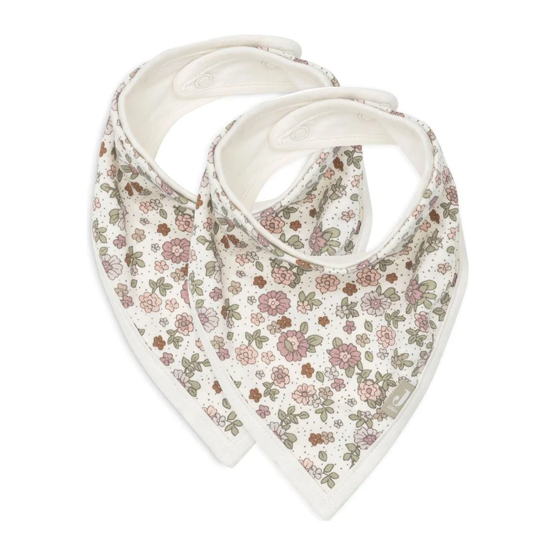 Lot de 2 bavoirs bandana retro flowers