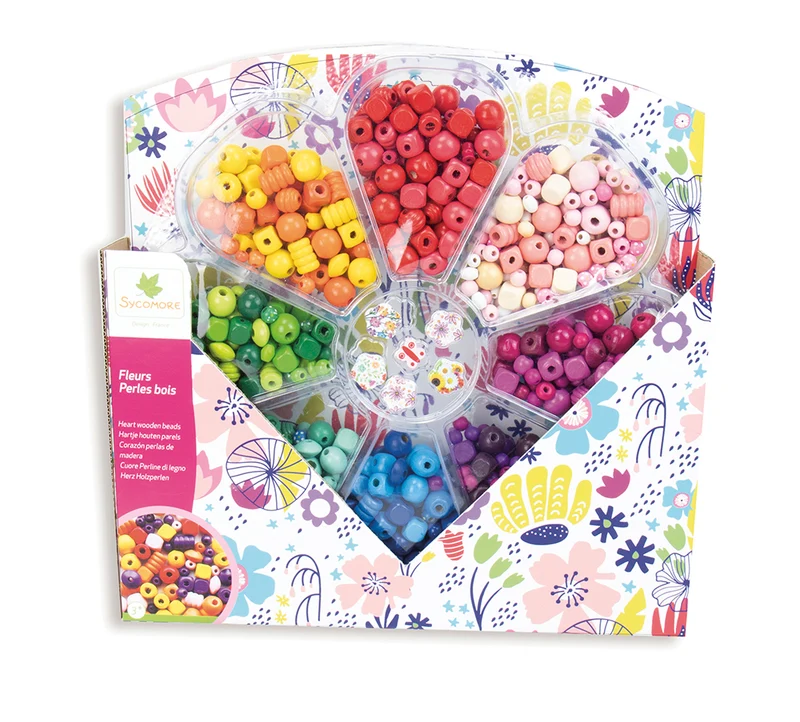 Coffret Fleur Perles bois