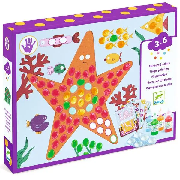 Peindre avec ses doigts - Pois et poissons