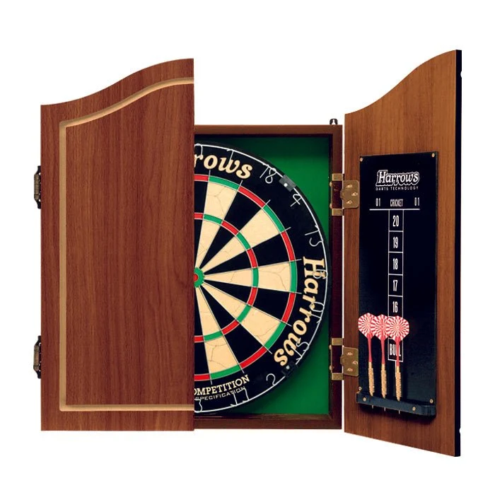 Ensemble Armoire de fléchettes bois - Harrows
