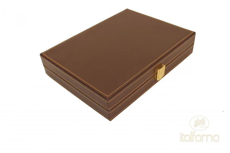 Backgammon de voyage - Style cuir - Noir