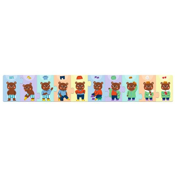 Puzzle frise - Nounours s'habille