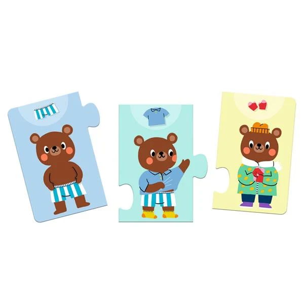 Puzzle frise - Nounours s'habille