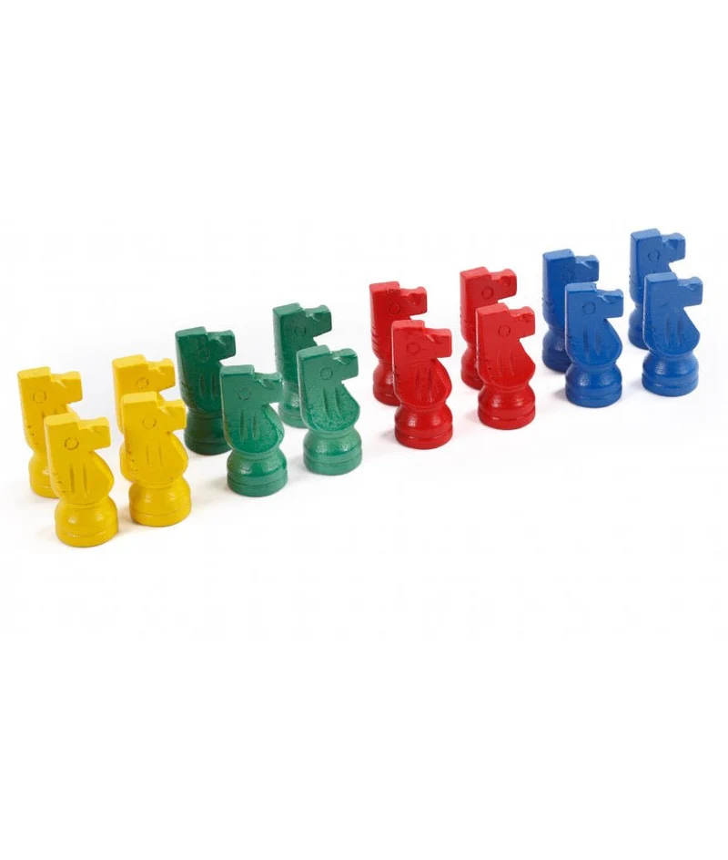 Set de 16 petits chevaux en bois