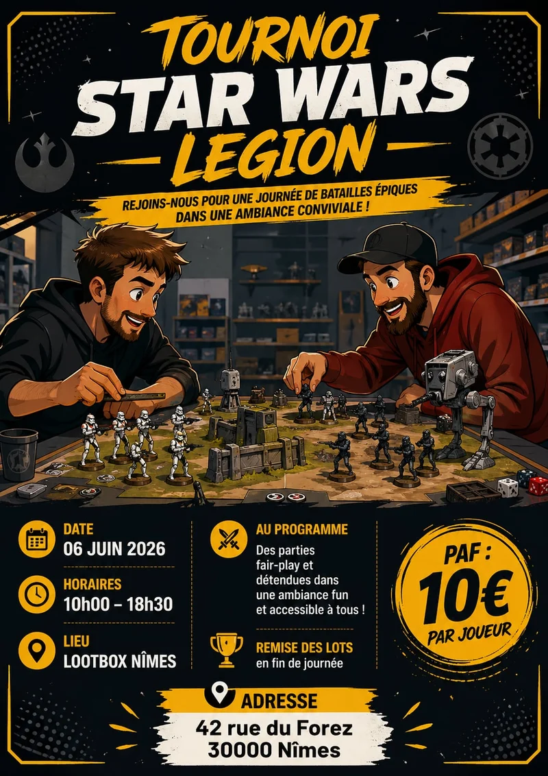 Inscription Tournoi Star Wars Legion