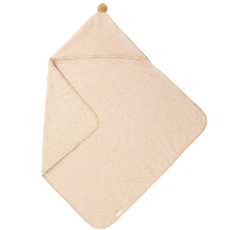 Cape de bain bébé pompon latte So Cute