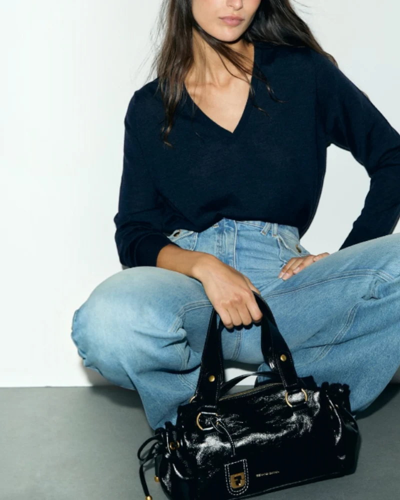 Gerard Darel - Pull V En Laine Fine Rachel - Marine