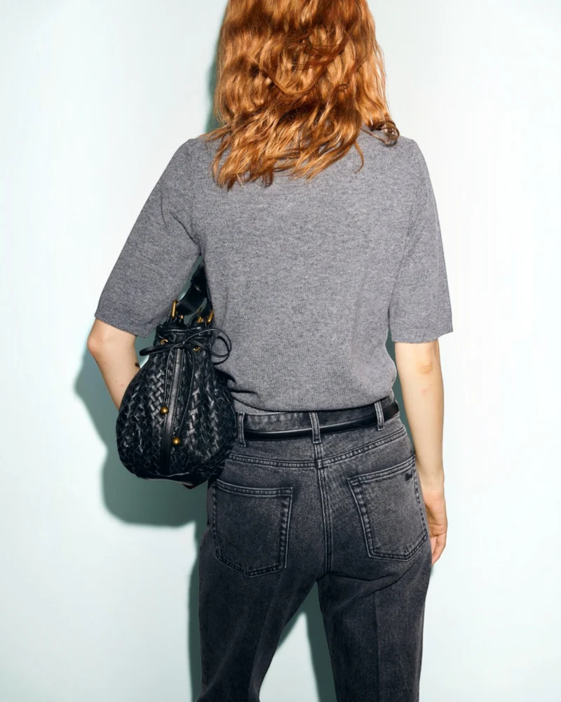 Gerard Darel - Pull Manches Courtes À Losanges Rema - Gris