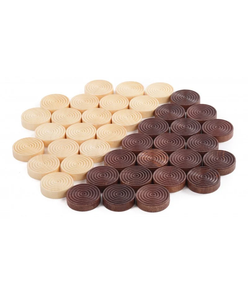 Pions de Dames / Backgammon en bois mouluré - 32 mm